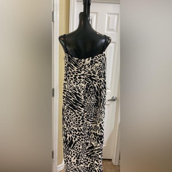 NWT Sergio Hudson Black/White Animal Print Bustier Midi Dress Size 4X - Picture 6 of 9